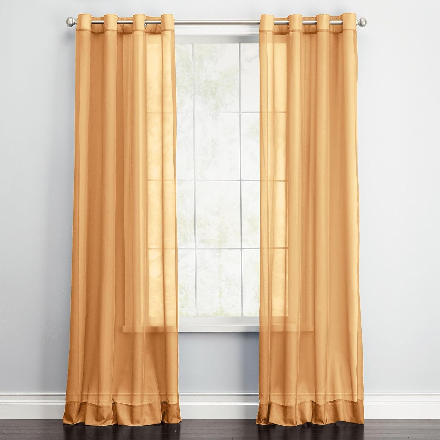 BrylaneHome BH Studio Sheer Voile Grommet Panel - 56" W 84" L, Sage