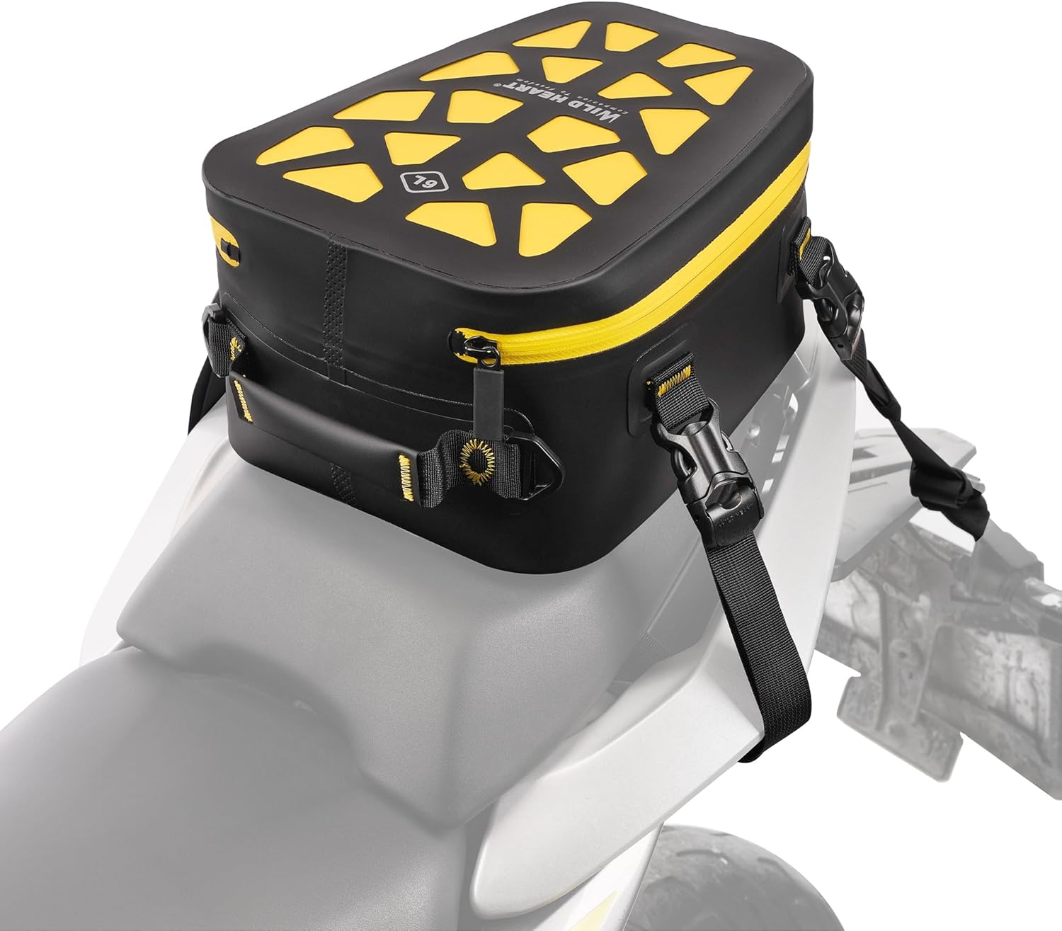 WILD HEART Motorcycle Tail Bag/Tank Bag Waterproof Multifunctional Rear Seat Luggage Saddle Bags For motorbike (Hollow black yellow)