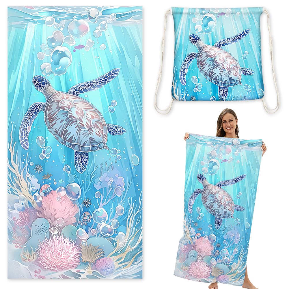 Mifklmv A Microfiber Beach Towel Sand Free Bsorbent Extr Large Travel Towels For Dults Kids Microfibre Towels For Dults With Drawstring Bag 2In1 Lightweight Beach Towel For Swimming Yog Camping Gym