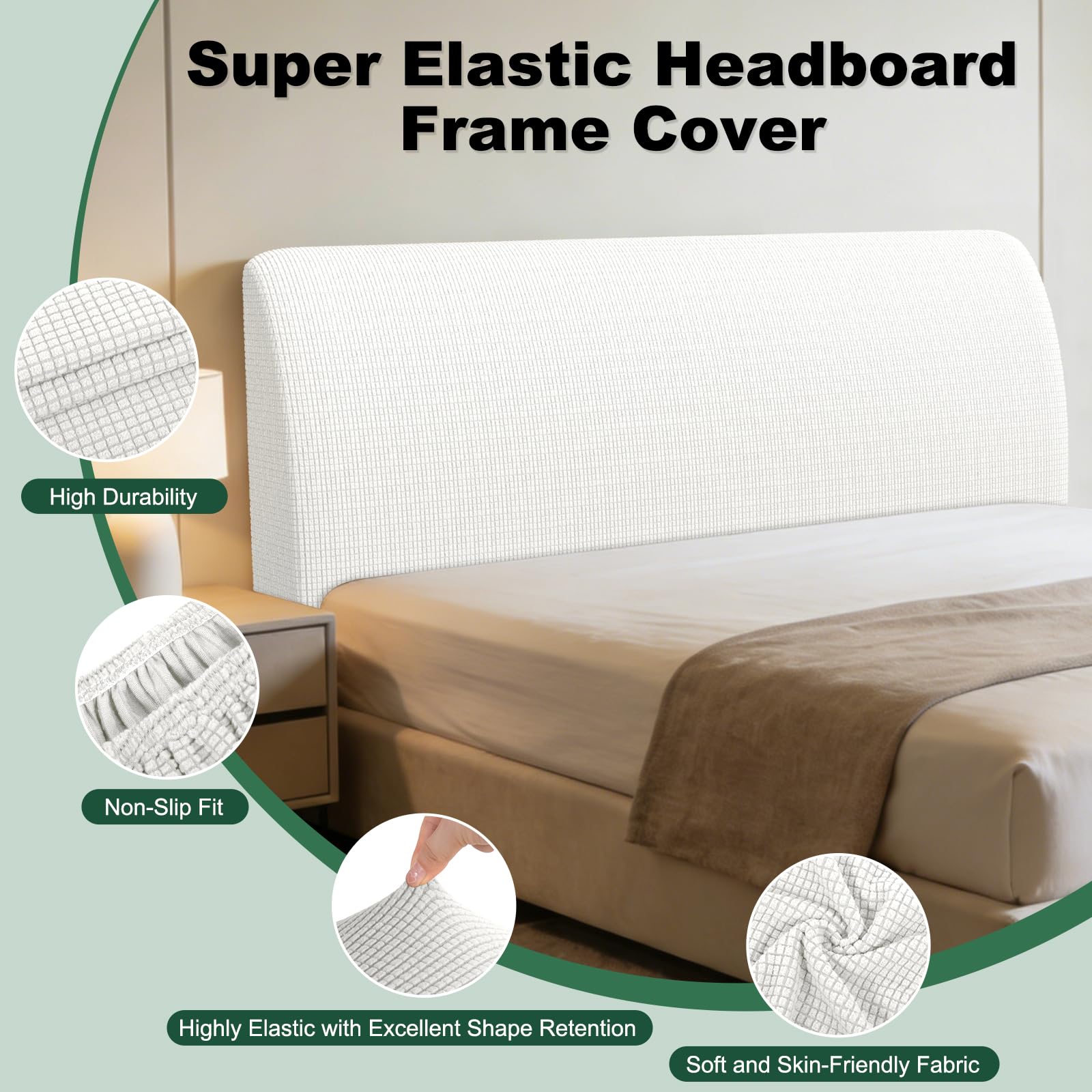Fundas Cabeceros, Funda Cabecero Cama 120, Funda para Cabecero de Cama 120 Puede Prevenir el Desgaste y Las Manchas en Las Decoraciones del Dormitorio(Polar de Popcorn Blanco