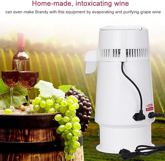Home Water Distiller Machine, Electric Countertop Pure Water Filter with Adjustable Temperature and Overheat Protection