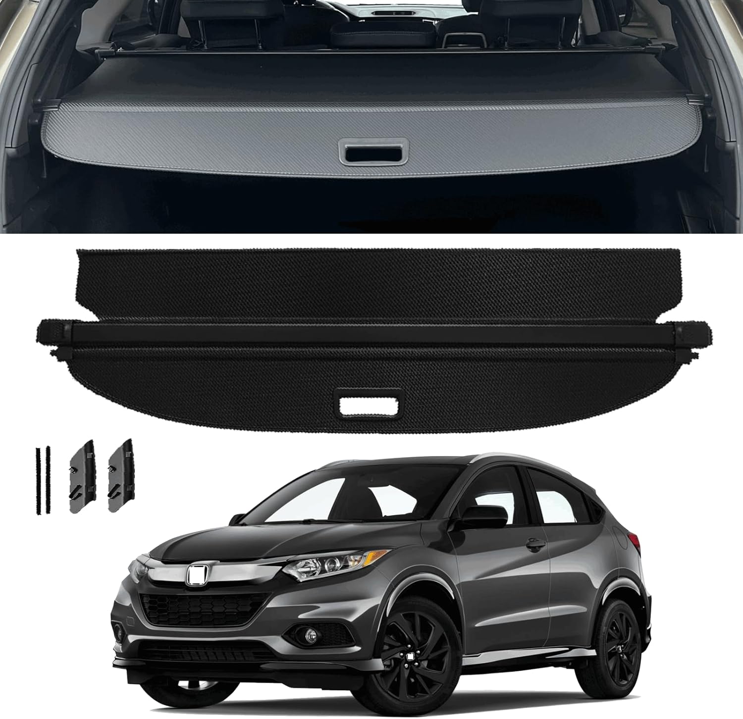 Retractable Trunk Cover Compatible with 2016-2022 Honda HRV Cargo Cover Rear Trunk Security Cover HR-V Accessories Privacy Screen Cover Honda HRV 2016-2022