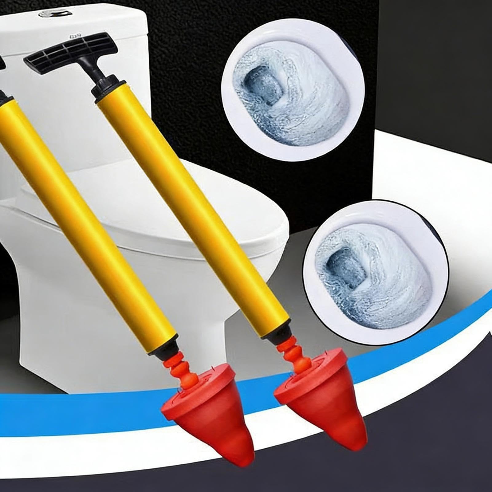 Toilet Plunger Powerful Rustproof – Elegante funzionale Heavy Duty Anti Slip, Unclogger Bathroom Air Drain, Home Dorm Hotel Apartment Kitchen | Home Dorm Hotel Apartment Kitchen