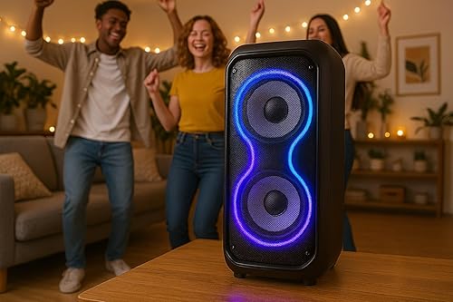Miniatura 8 de IQ Sound IQ-3404BT - Sistema de altavoces de alta eficiencia de 2 x 4 pulgadas, Bluetooth habilitado con TWS, luces LED coloridas, entradas USBMicro