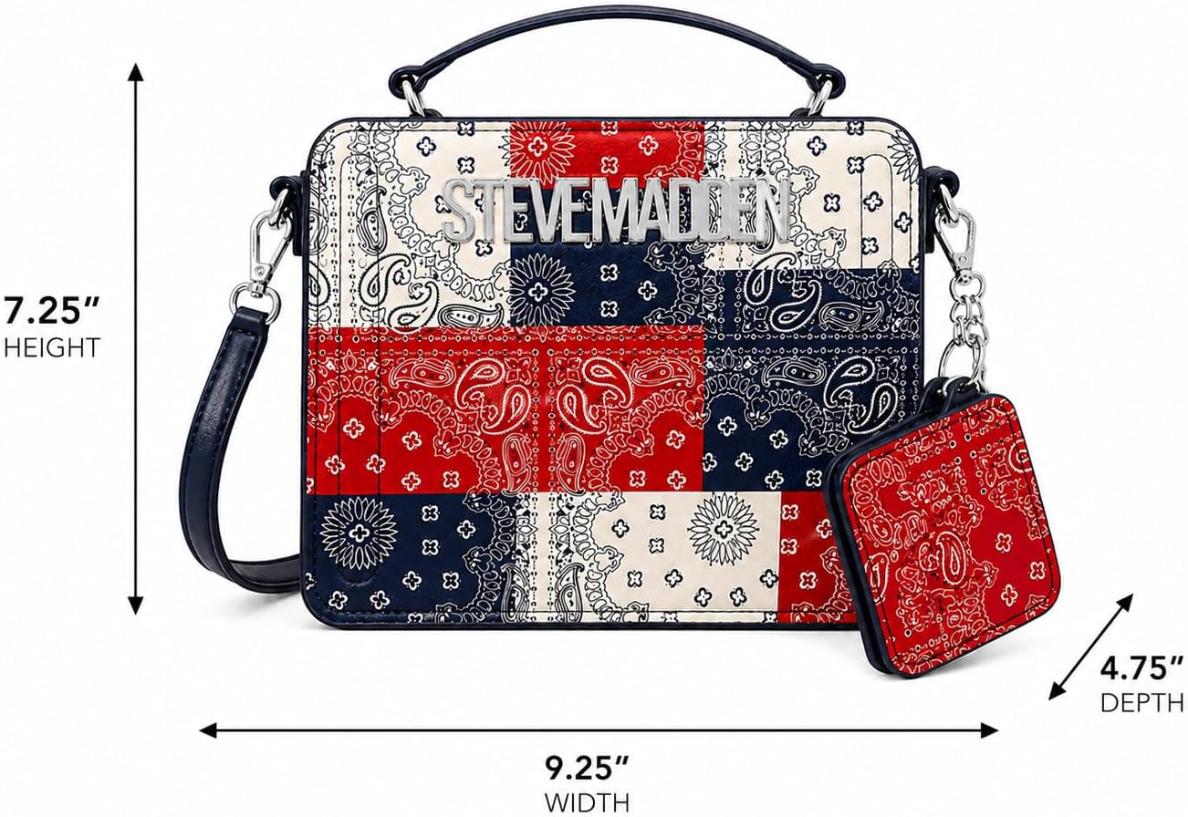 Steve Madden BEVLYNN Satchel Bag, 9.25" W x 7.25" H x 4.75" D