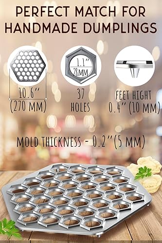 Vista 18 de Ravioli & Empanada Maker - Prensa de molde resistente de 14 ranuras para albóndigas caseras, pierogi, pasteles, samosas, turnos y más - Herramienta