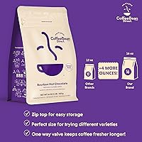 Vista 3 de Coffee Bean Direct Bourbon - Café de grano entero con sabor a chocolate caliente, bolsa de 1 libra (paquete de 1)