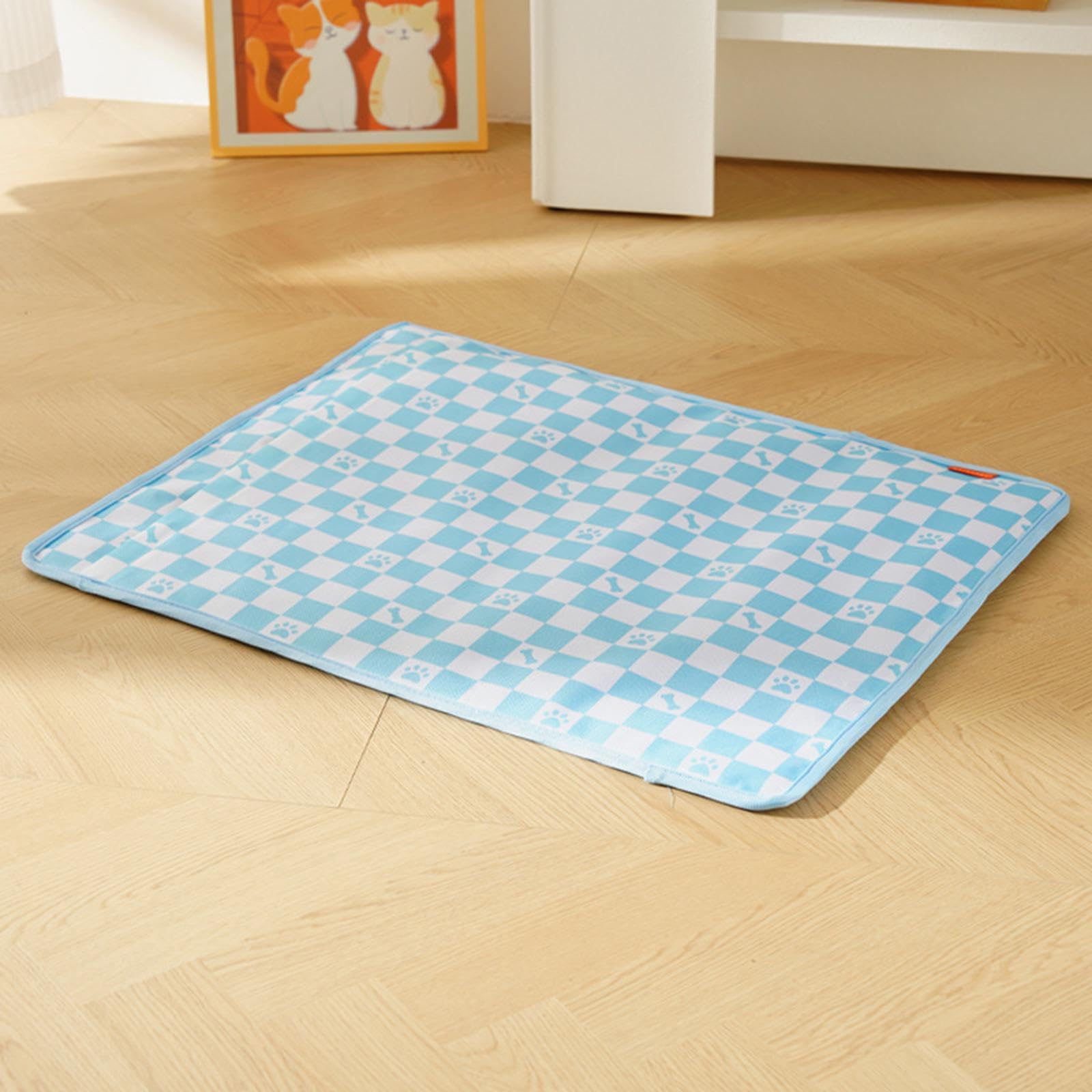 LOVIVER Tapis Auto-rafraîchissant pour Chien et Chat, Housse Amovible et Lavable pour Chiot Chaton, Tapis rafraîchissant pour Cage intérieure extérieure, 49cmx49cm