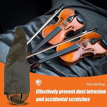 Violin Dust Cover | Instrument Case Protector - Portable Music Gear Organization Supplies for Violin Basses Electric Guitars