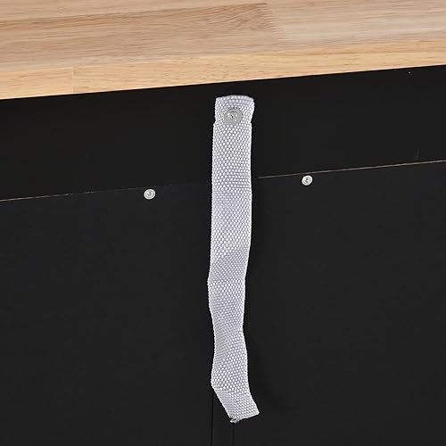 Miniatura 8 de HOMCOM Aparador con encimera de madera maciza, gabinete de almacenamiento de cocina moderno, gabinete de barra de café con 2 cajones, puertas y