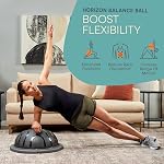 Lifepro Entraîneur de balle d'exercice de moitié – Texturé & Durable PVC Balle d'équilibre avec poignée antidérapante, Air Pompe & Affiche d'exercice – Balle d'exercice pour un entraînement complet du corps