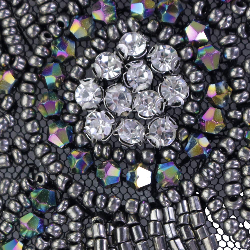 Handgemaakte Epaulette Kralen Kwastjes Strass Kristal Bloemen Schouder Epauletten Patches Blazer Accessoires 2 Stuks (B