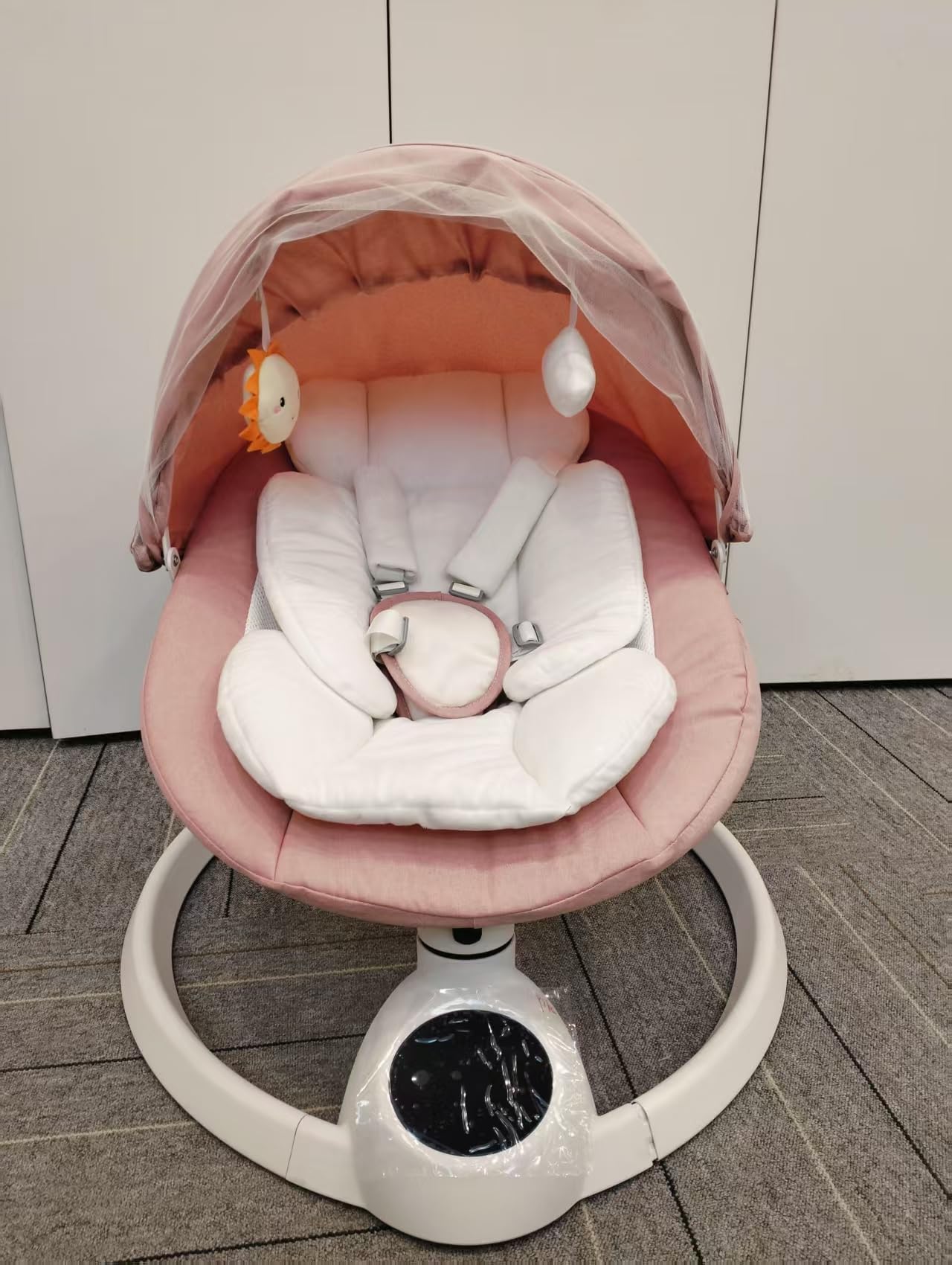 Silla mecedora eléctrica para bebé desde el nacimiento, mecedora Bluetooth con 5 velocidades de oscilación, temporizador de 3 etapas y control remoto, mecedora portátil para bebé, pantalla táctil
