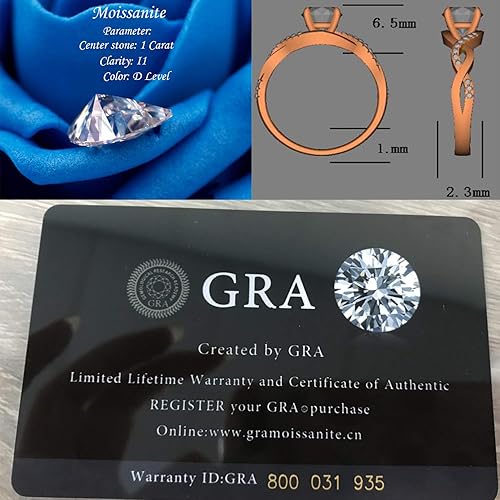 Vista 4 de SISGEM Anillo de compromiso de oro de 10 quilates y 18 quilates para mujer, juego de pavé de vástago dividido de 1.3 quilates (cttw), anillo de boda