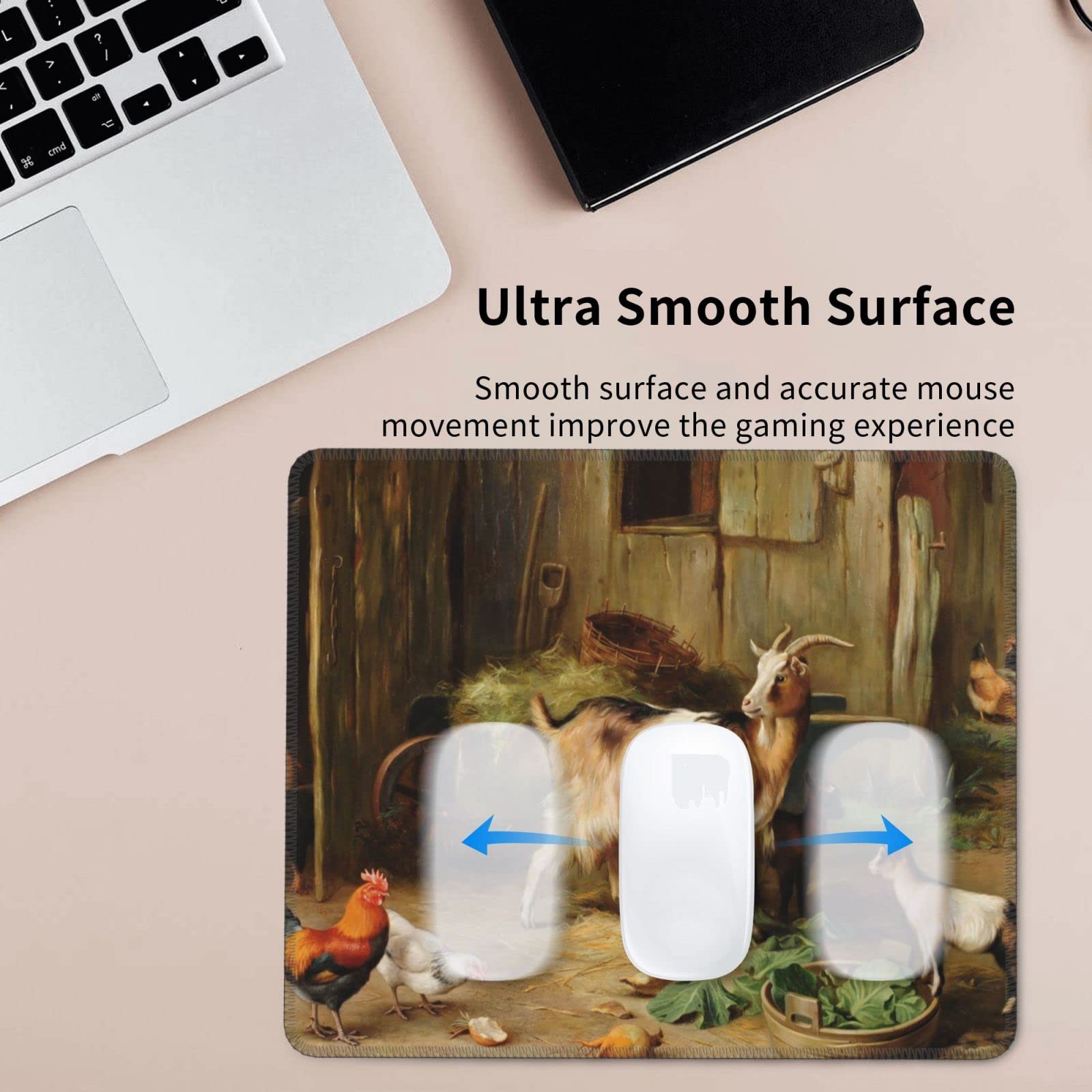 Tech Sense Mauspad Huhn Design – Rund, 20x20 Cm, Rutschfest, Für Gaming & Büro