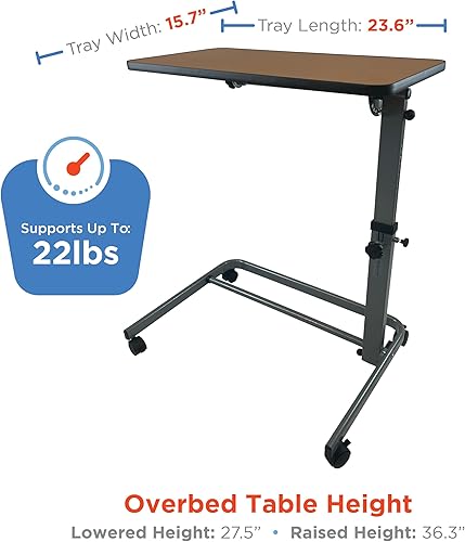 Vista 15 de Journey Health - Mesa de noche ajustable de lujo para adultos y personas mayores, soporte de cama para adultos mayores, ayuda para la movilidad