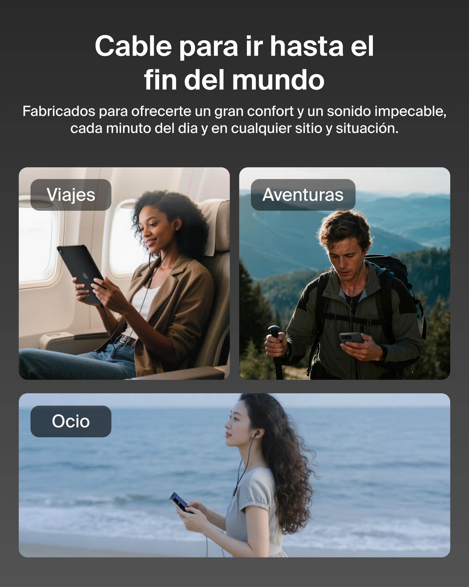 Belkin SoundForm ANC - Auriculares con Cable con Conector USB-C, Auriculares intrauditivos con micrófono, Auriculares para iPhone 17, iPhone 16, iPad Mini, Galaxy S25, Google Pixel 10, Android y más
