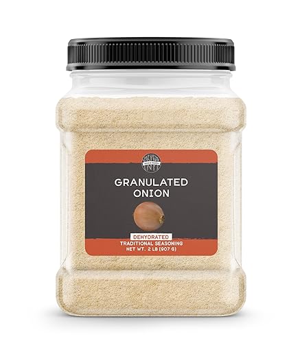 Birch & Meadow 2 libras de cebolla granulada, básico de cocina, condimento deshidratado