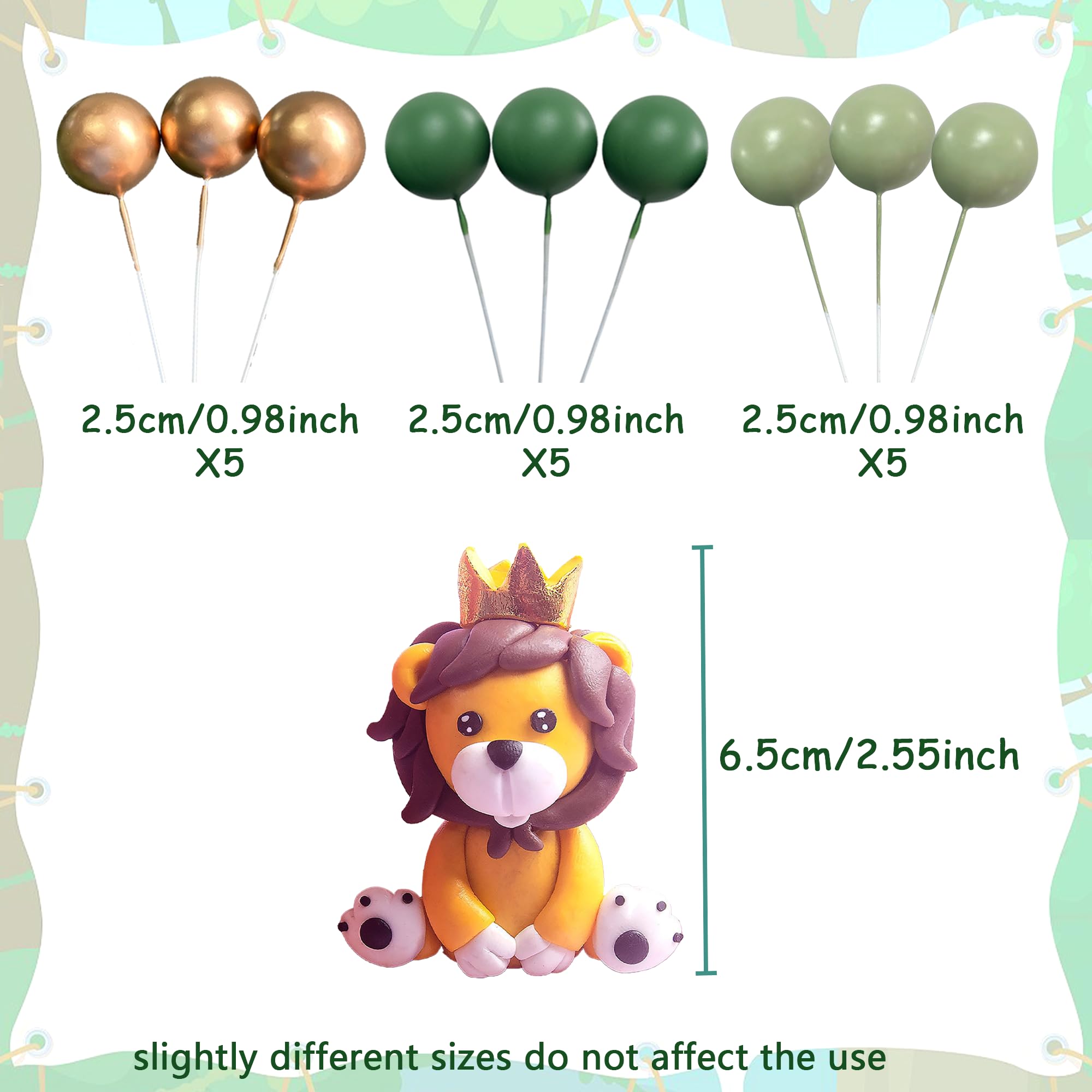 JeVenis Lion Cake Topper Lion Decorations Safari Animal Cake Topper Wild One Cake Decoration Jungle Baby Shower Decorations