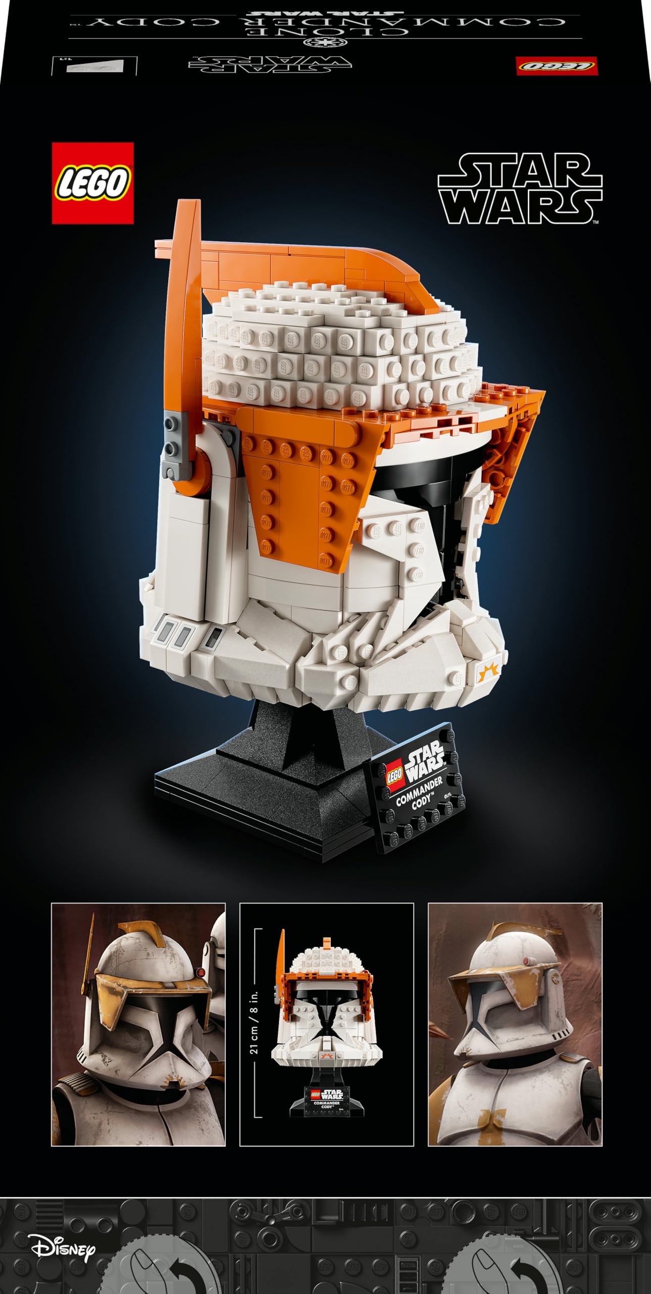 LEGO Star Wars Casco del Comandante Clon Cody, Manualidades para Adultos, Película Las Guerras Clon, Regalo Coleccionable, Decoración para Casa 75350