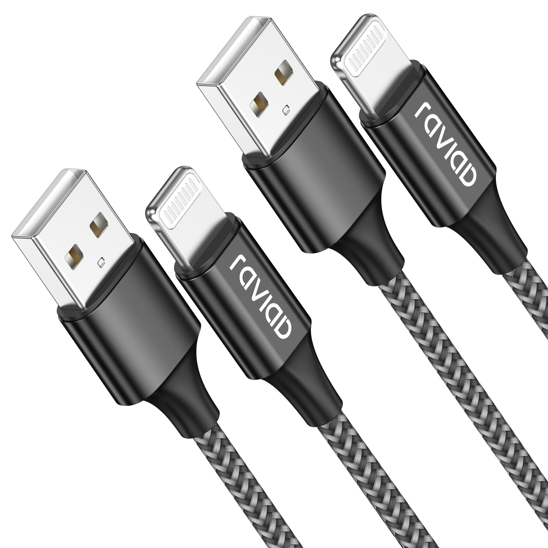 RAVIAD iPhone Charger Cable 2M/6.6FT 2Pack Lightning Cable MFi Certified iPhone Fast Charger Cable Lead for iPhone 14 13 12 11 Pro Max Xr X 8 7 6 Plus Pad and More