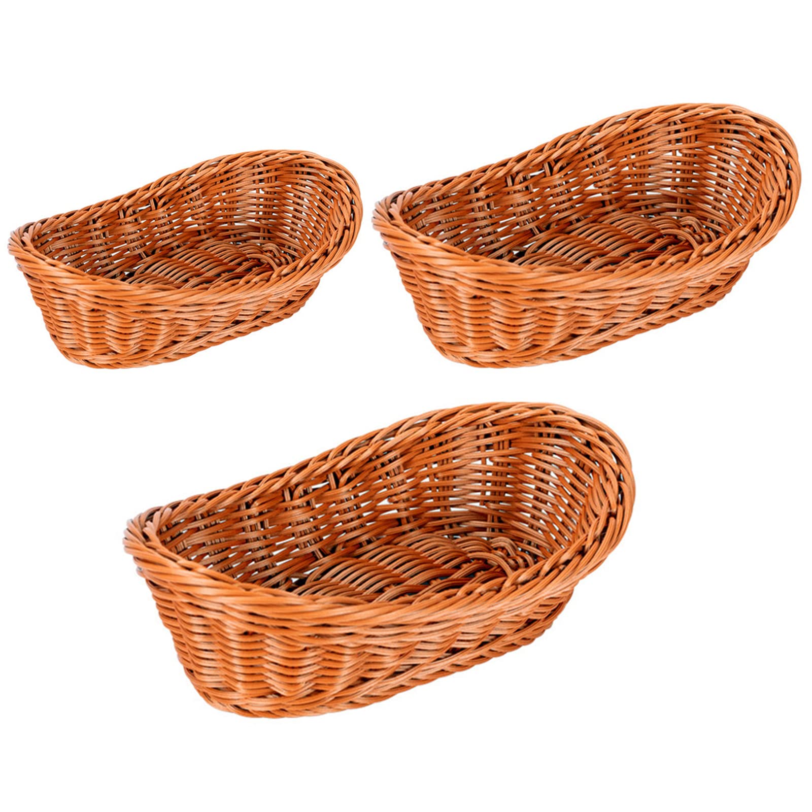 Woven Breads Basket Stackable Oval Fruit Baskets Food Serving Holders for Vegetables Home Kitchen Restaurant Outdoor Wicker Bread Baskets Small Bread Baskets for Table
