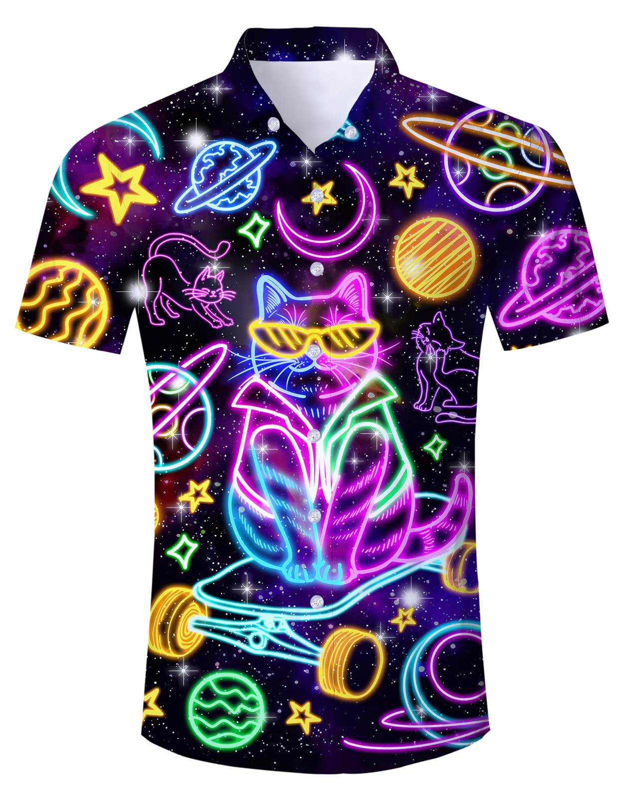 Goodstoworld Men's Novelty Hawaiian Button Down Shirts