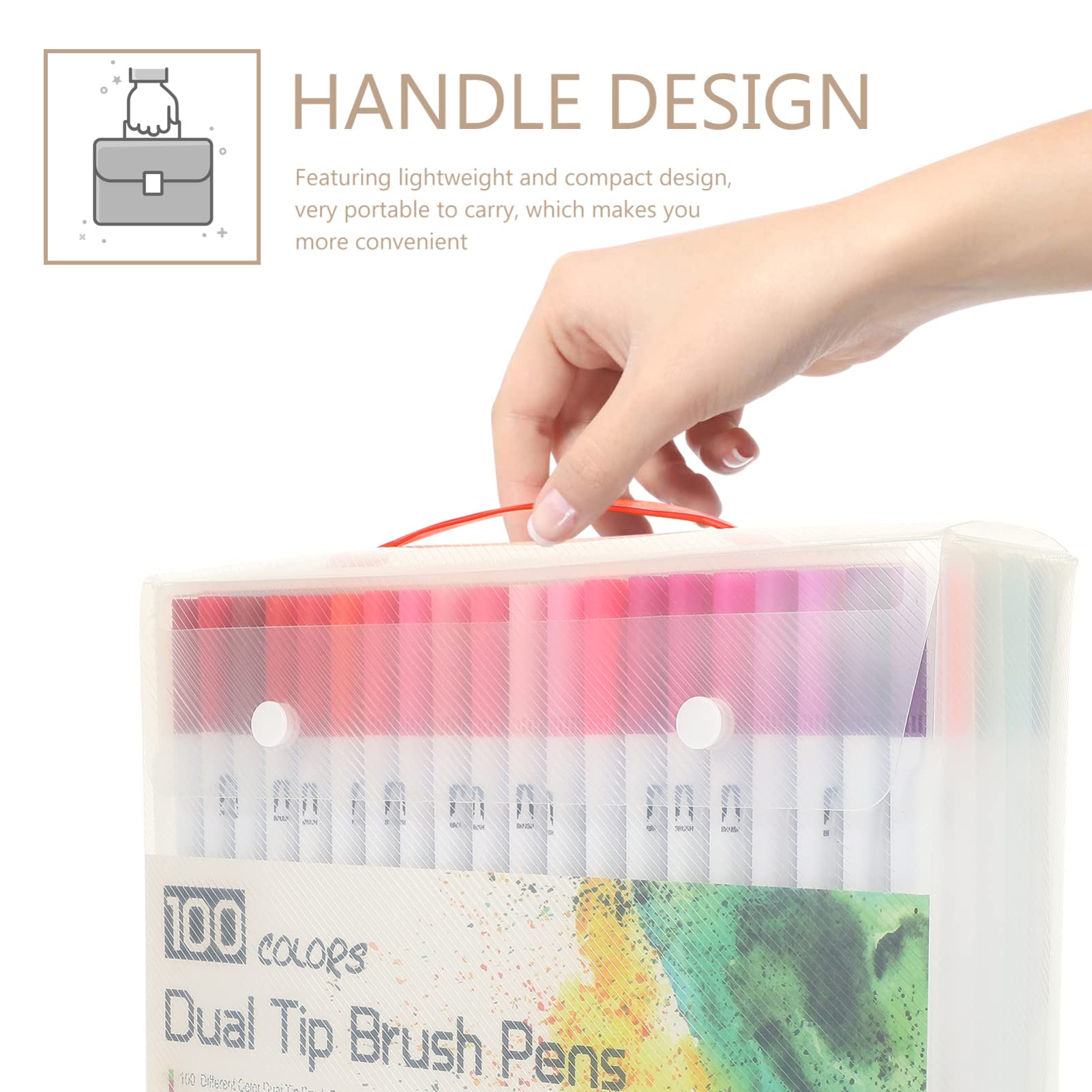 NUOBESTY 100pièces Lot de Feutres à Pointe Pinceau pour Coloriage Carnets et Feutres à Double Pointe pour Garçon Fille et Adultes