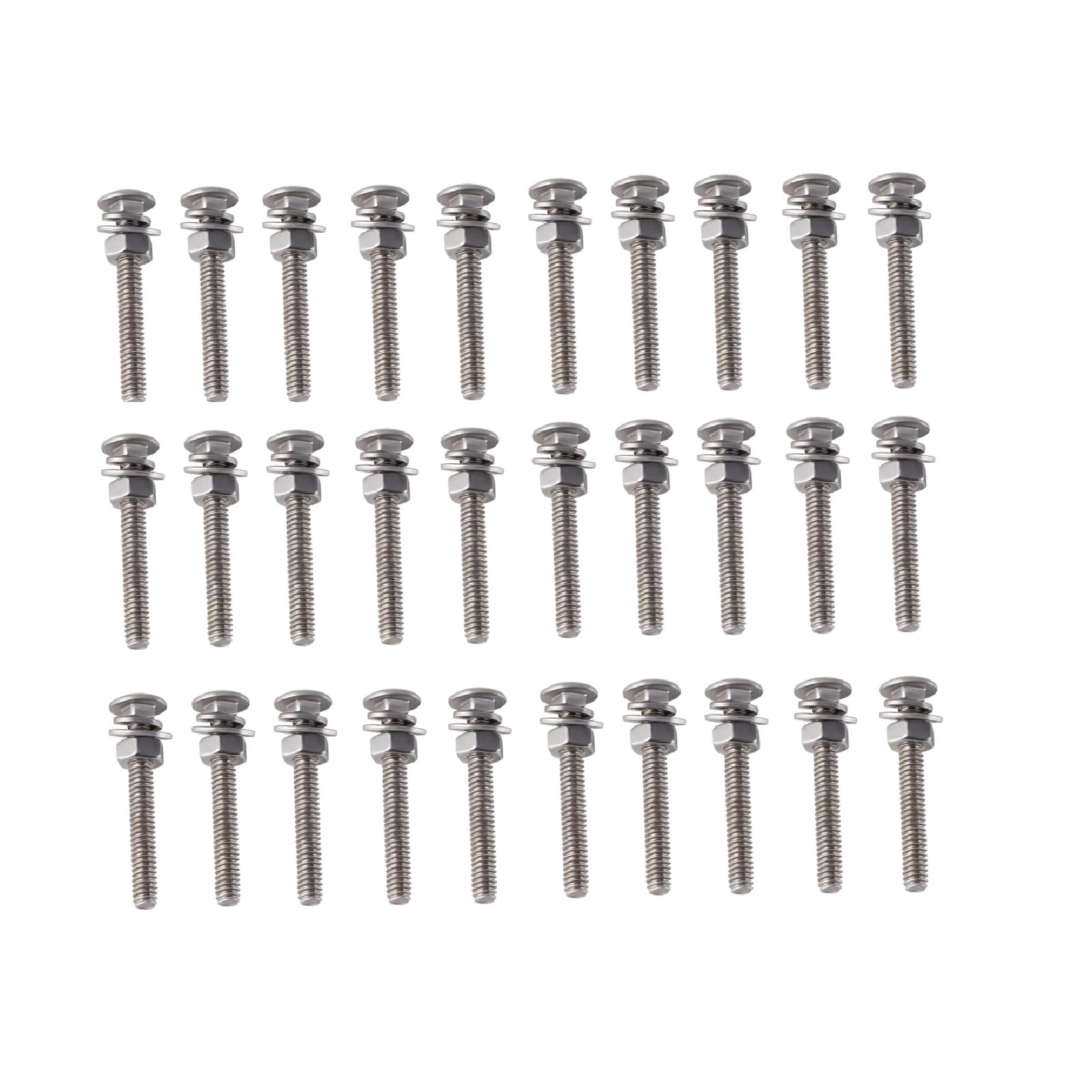 ONLISUM Carriage Bolts and Nuts Kit 30Pcs 1/4-20 x 2 inch Stainless Steel Bolts and Nuts Set Round Head Square Neck Carriage Bolts Screws for