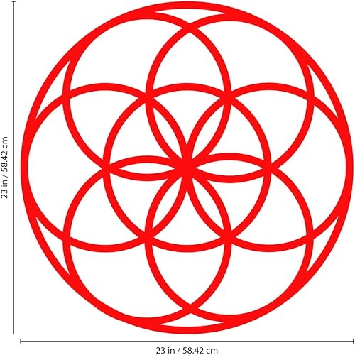 Miniatura 3 de Calcomanía de vinilo para pared, patrón de círculo de semilla de la vida, 23 x 23 pulgadas, geometría sagrada moderna para el hogar, dormitorio,