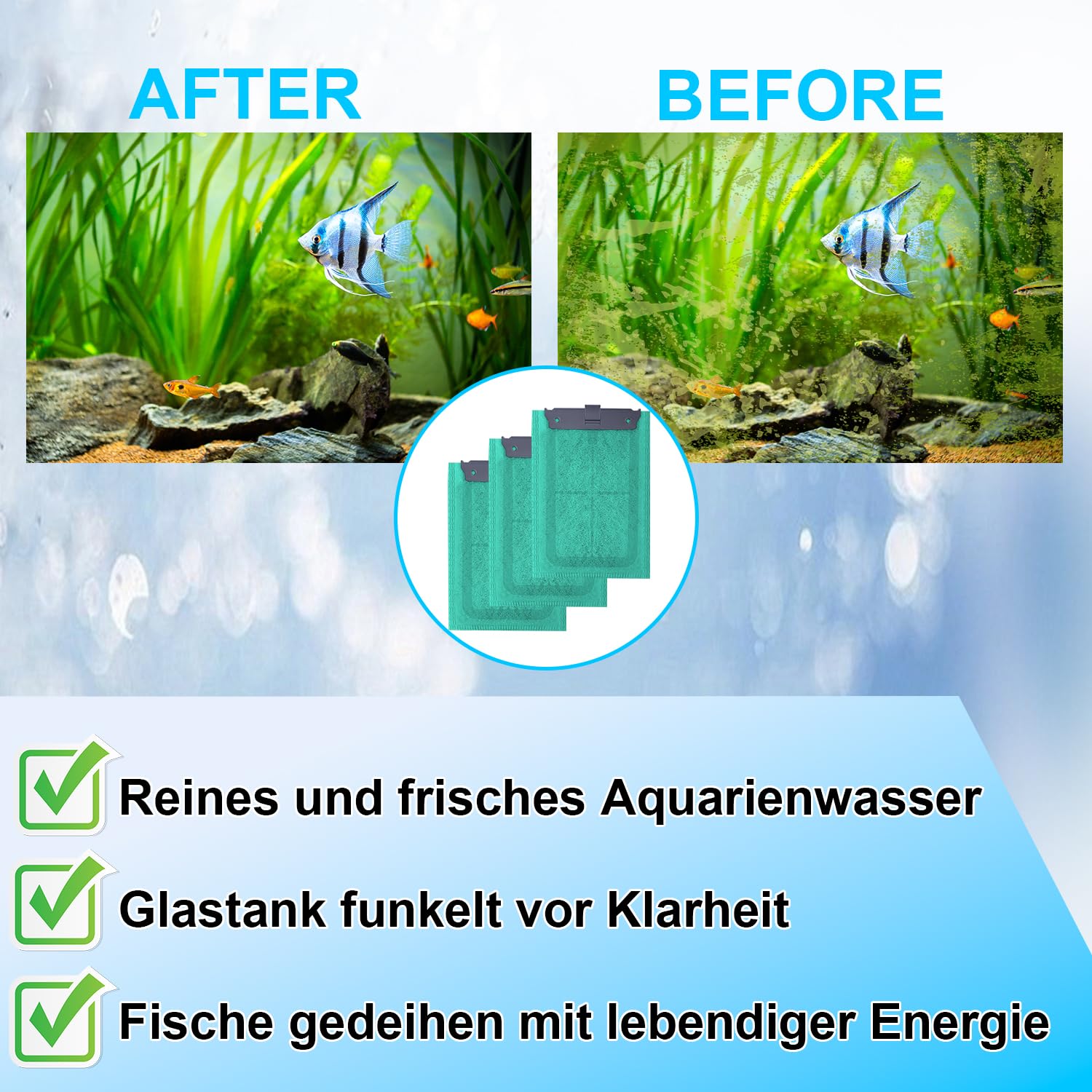 Filtri di Ricambio Compatibili per Easy-Crystal Filter 250, Adatti per Easy-Crystal FilterBox 300, 10 Pezzi Filtri di Ricambio con Carbone Attivo e Zeoliti Aggiunti