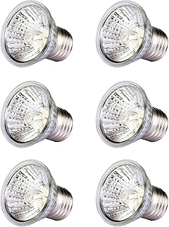 6 Pack 75W UVA&UVB Full Spectrum Reptile Heat Lamp Sun Daylight Lamp Sunbathe Spot Basking Bulb for Lizard Turtle Habitat Light