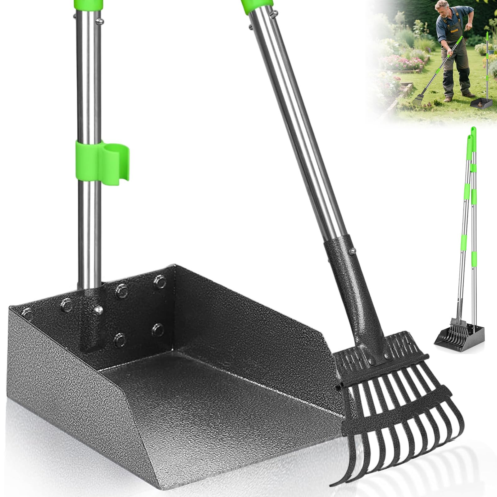 Pelle à crotte pour jardin et herbe : gardez vos pelouses propres grâce au râteau métallique