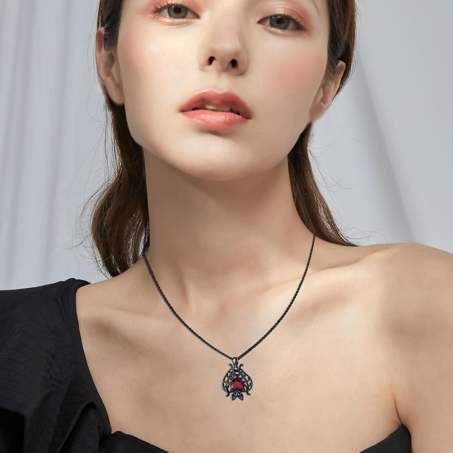 Bat Necklace 925 Sterling Silver Gothic Bat Necklaces for Women Halloween Birthday Jewelry for Women Men