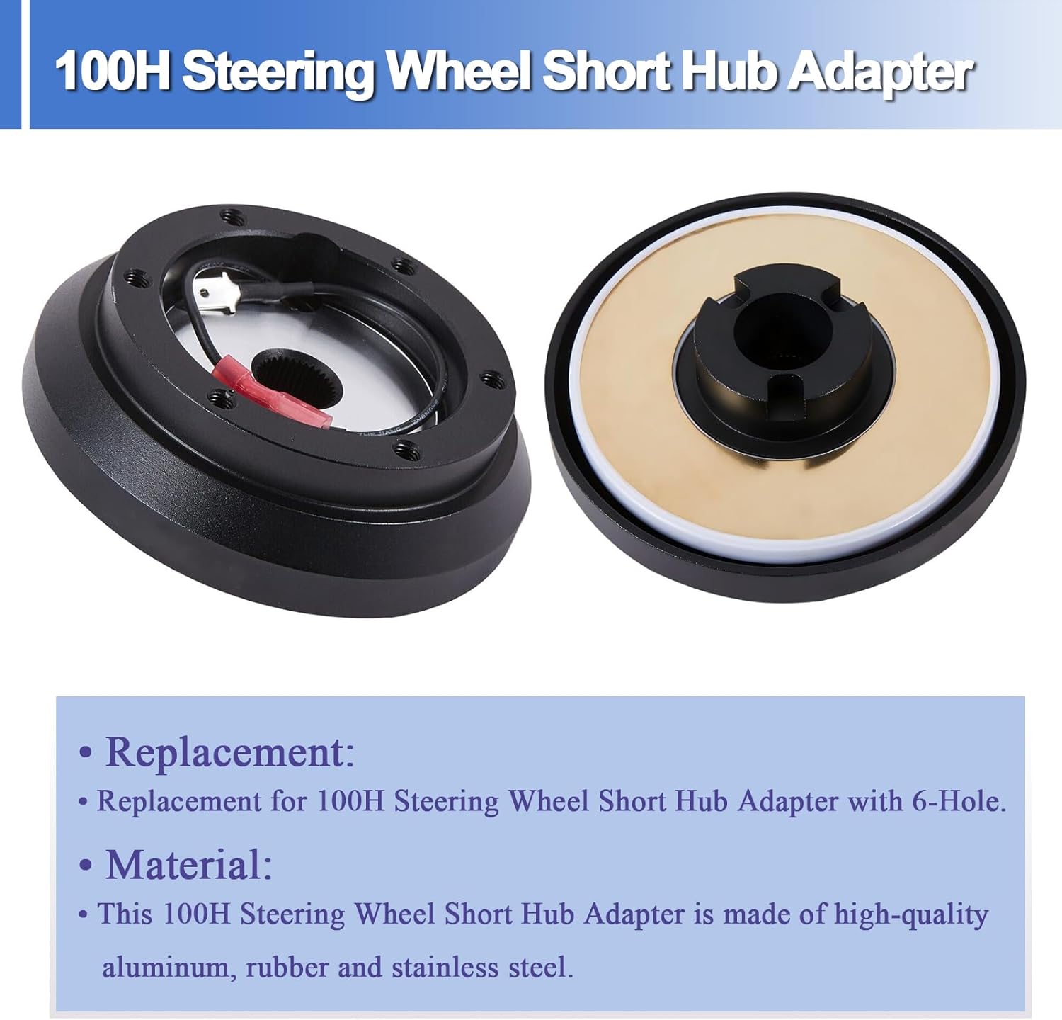 100H Steering Wheel Short Hub Adapter Aluminum 6-Hole Fits for Mitsubishi Lancer Galant Eclipse Impreza WRX