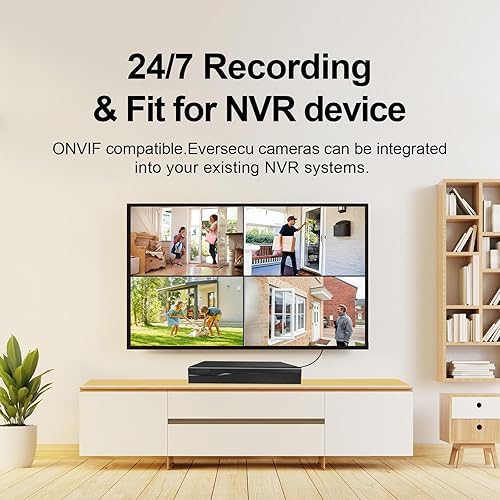 Miniatura 4 de EVERSECU Cámara bala WiFi con cable de 2K para exteriores, baterías de 5000 mA para corte de energía, detección humana, compatible con Alexa,