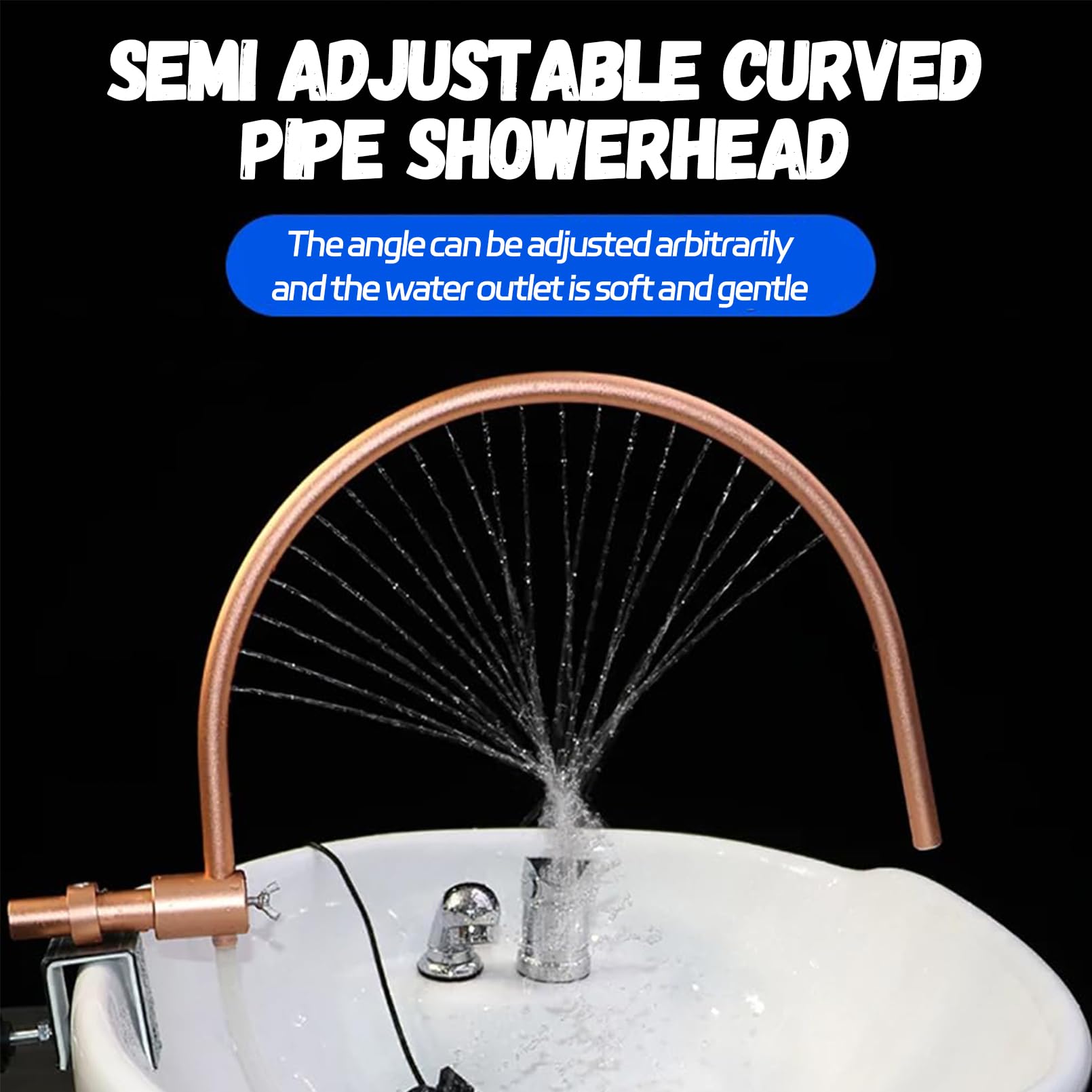 Head SPA Marco de Cascada para Terapia de Agua, Estante Portátil para Circulación de Agua, Diseño de Arco Ajustable de 180 ° para Salón de Belleza, Champú, Tazón, Silla para Fregadero