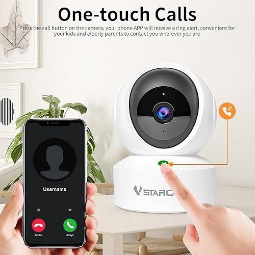 Miniatura 2 de VSTARCAM Cámara de seguridad 2K QHD para interiores, cámara de habitación Monitor de bebé de 360 para seguridad del hogar, cámara WiFi con Wi-Fi de