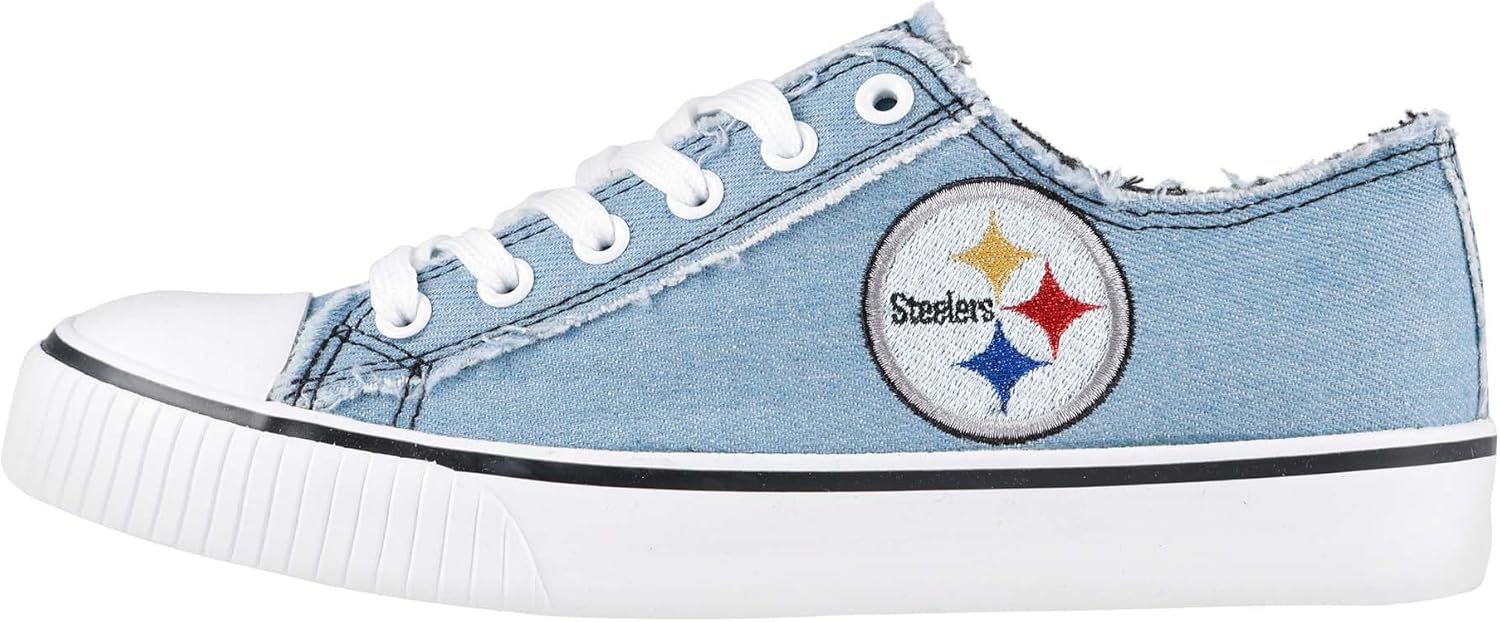 FOCO NFL Womens NFL Denim Team Logo Ladies Fashion Low Top Canvas Sneakers Shoes