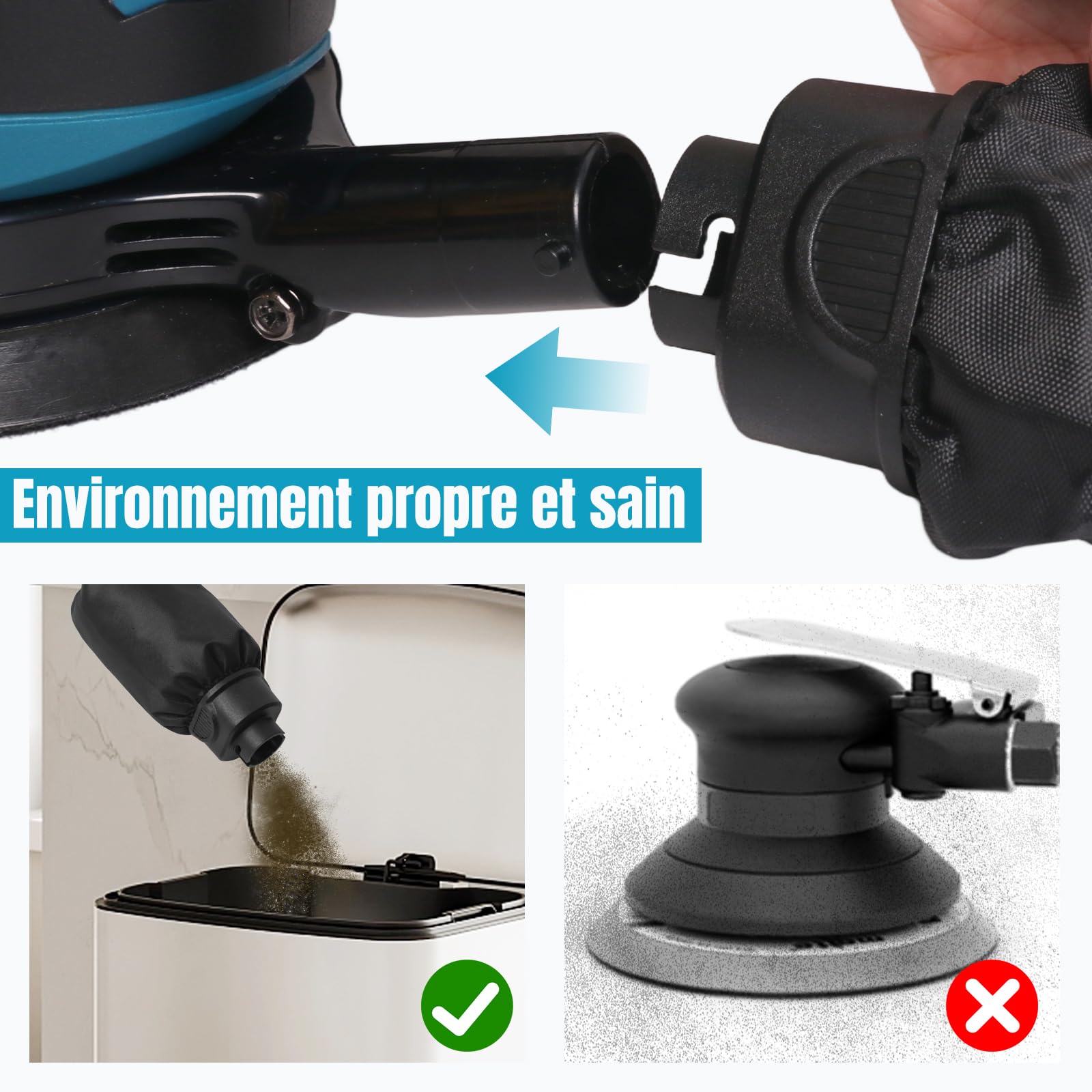 Bostar Ponceuse Excentrique Sans Fil 18V, Ø125mm Moteur Brushless, 2 Batteries 3.0Ah, Max. 21000 tr/min, 6 Vitesses, Sac à Poussière, Ponceuse Orbitale pour Bois et Voiture, Compatible Makita 18V