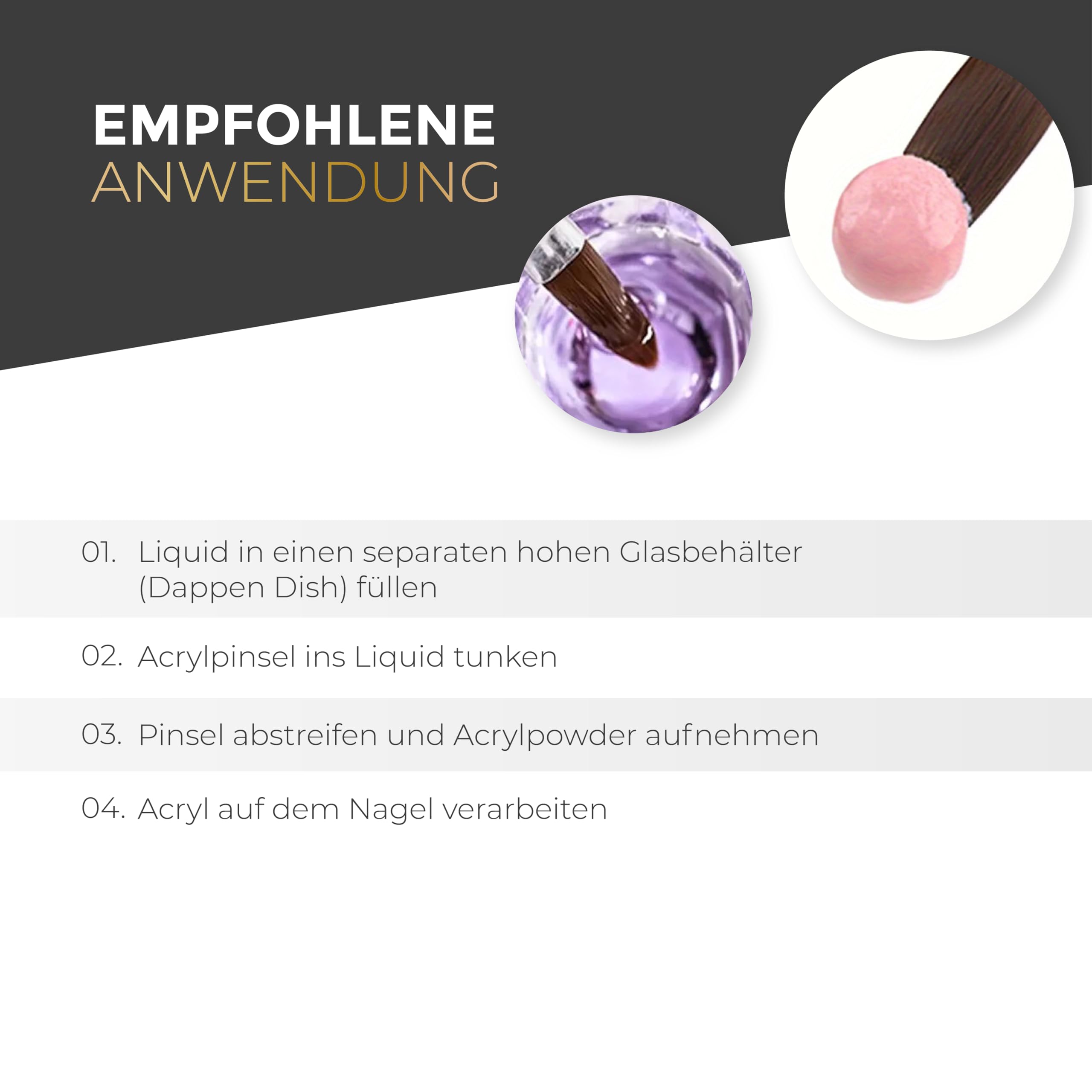 Lynis-Nailshop.de płyn akrylowy 100 ml do modelowania paznokci, farby akrylowe, proszek akrylowy, przedłużony czas utwardzania