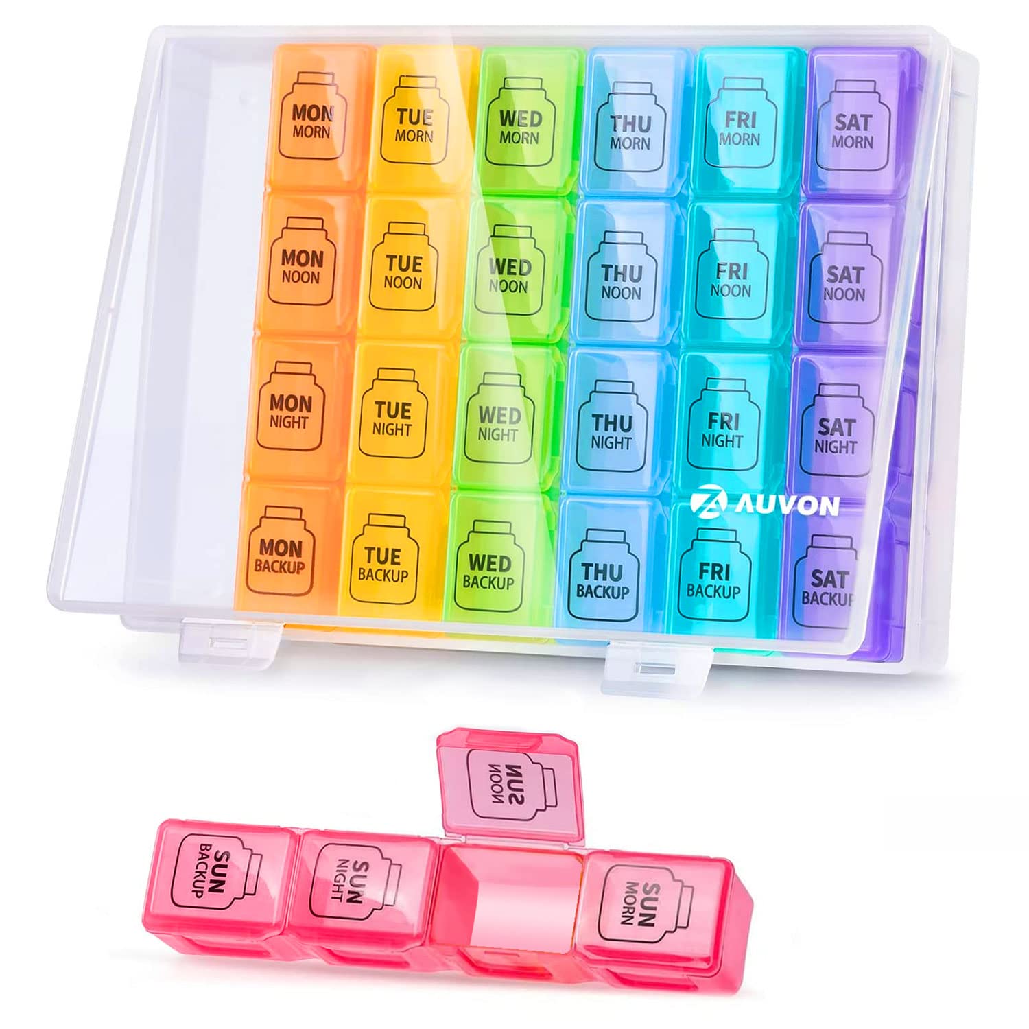 Buy AUVON iMedassist Monster Weekly Pill Organizer, 2nd Gen Extra Large Pill Box Case (7Day / 4