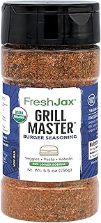 FreshJax Organic Burger Seasoning (5.5 oz) – All-Purpose Hamburger Spice Rub for Grilling, BBQ, Steak, Smash Burgers & Beef