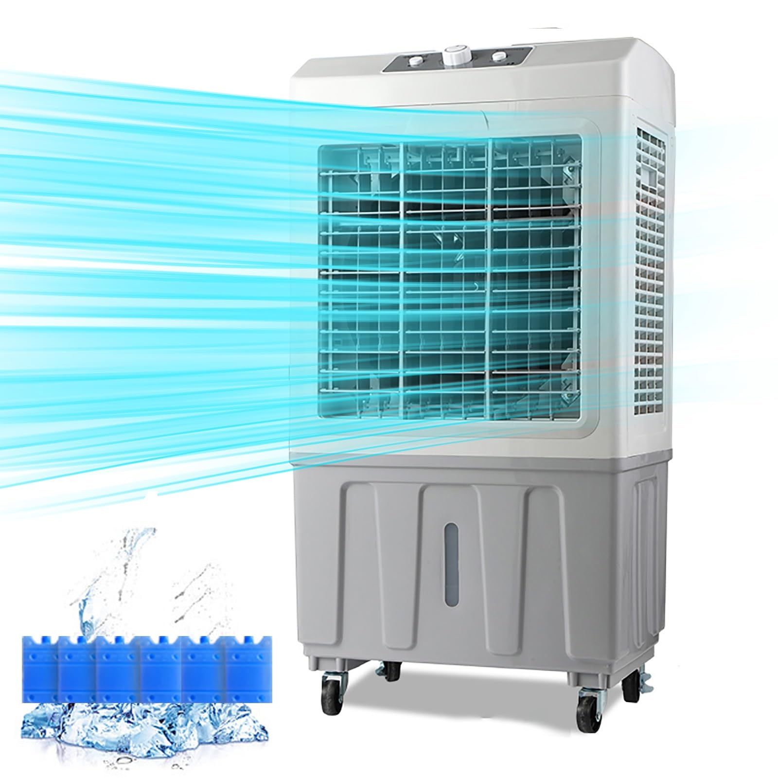 TIANQIHAO 50L Evaporative Air Cooler, Portable Cooling Fan For Home And Commercial Spaces, Energy-Efficient And Quiet Operation,52x37x100cm
