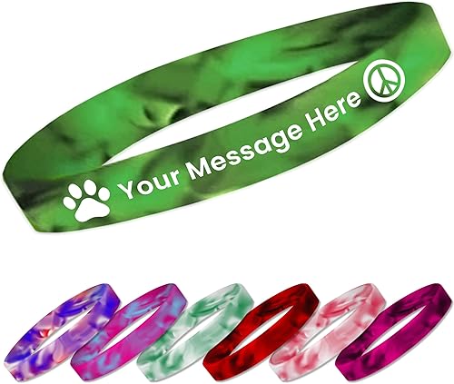 Miniatura 7 de USMG Pulseras de silicona de color con estampado de remolinos personalizados de un solo color, pulseras de goma, añade tu texto, diseña el tuyo