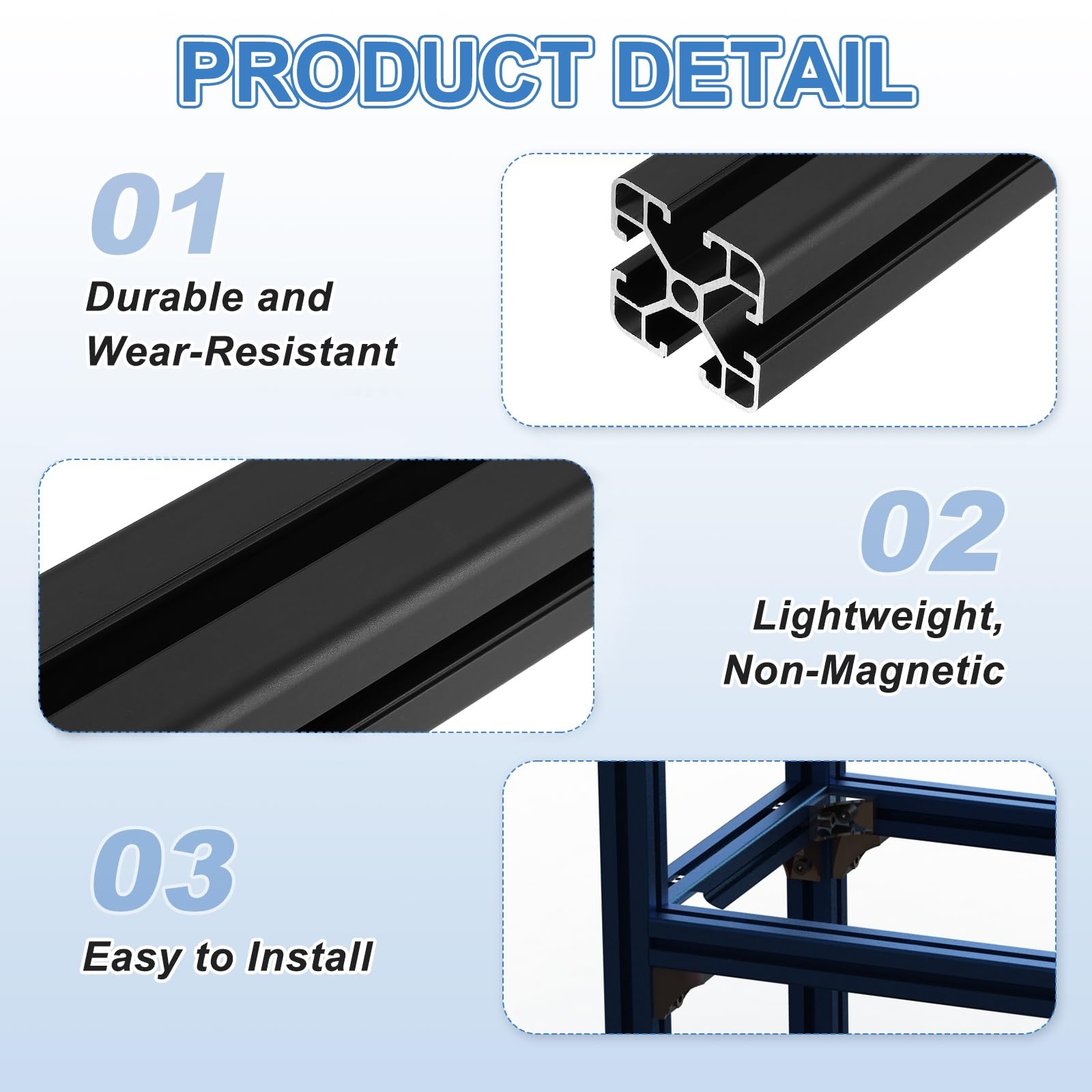 sourcing map 4 piezas de extrusión de aluminio 4040 con ranura en T, marco de perfil de riel lineal anodizado estándar europeo de 600 mm para piezas de impresora 3D, proyectos de bricolaje CNC, color