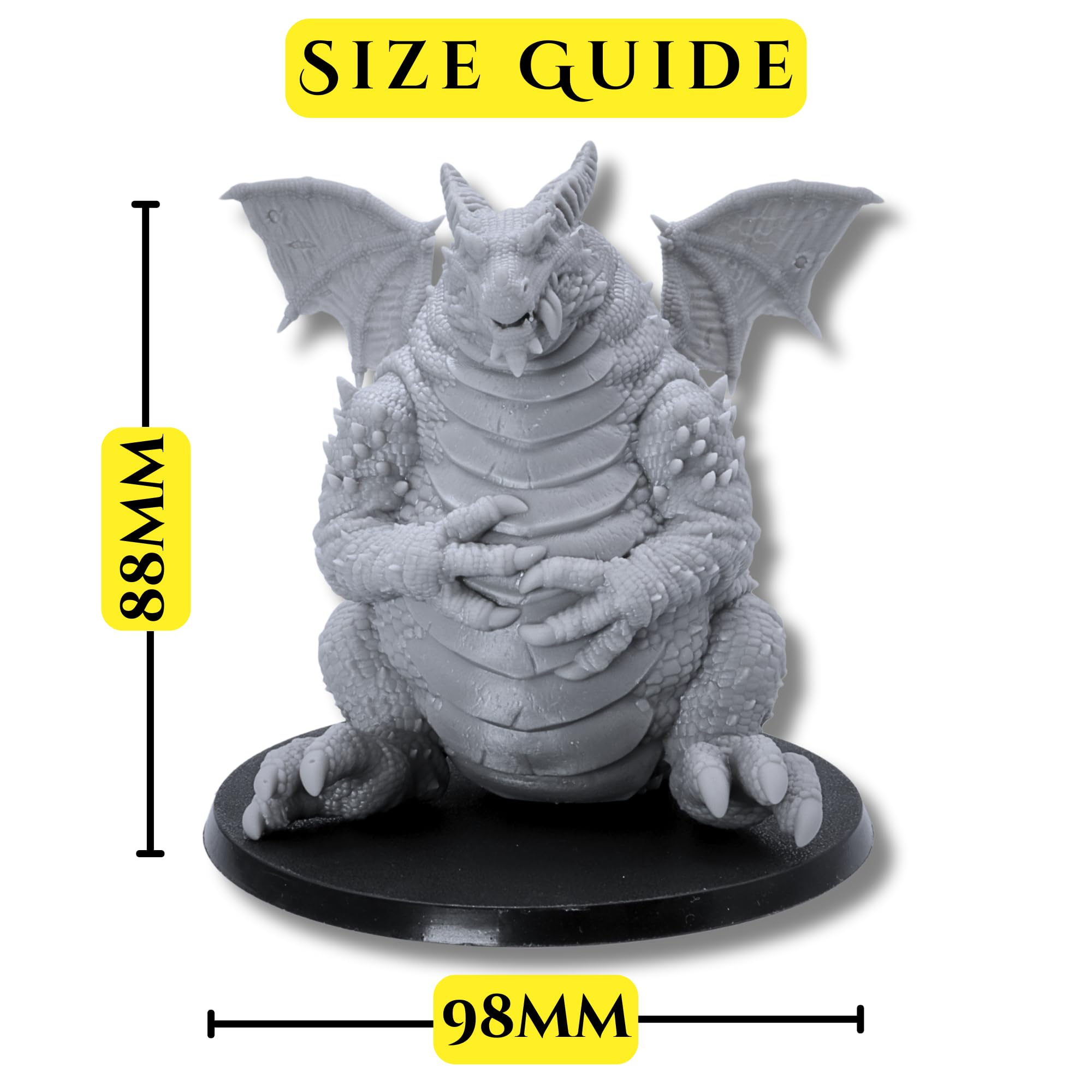 Forged Terrain Fat Sitting Dragon Miniature, Grey, 28mm - 32mm Scale - Image 2