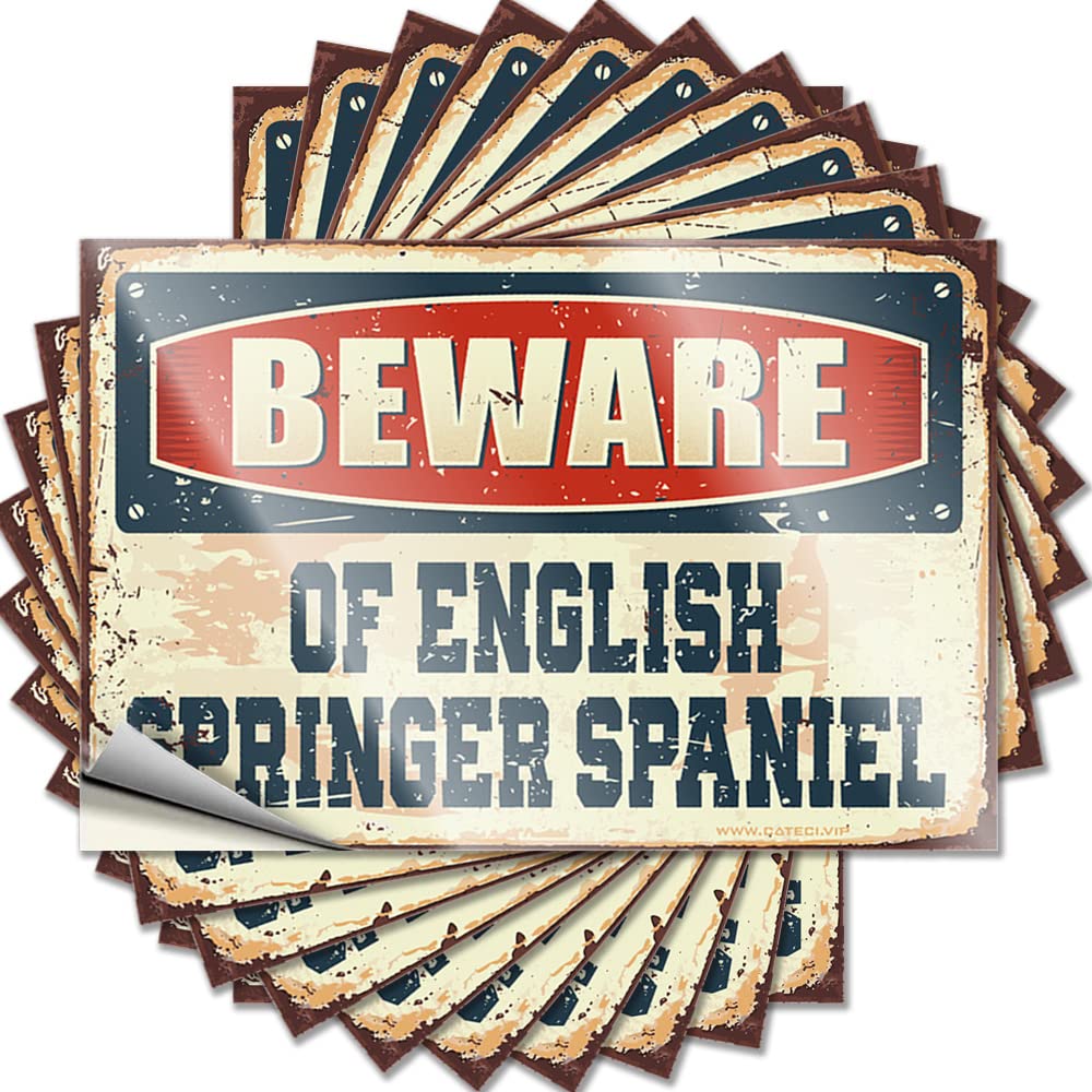 Stickers Cottage Durable Vinyl - Beware of English Springer Spaniel Water for Farmers Use(12X18CM)