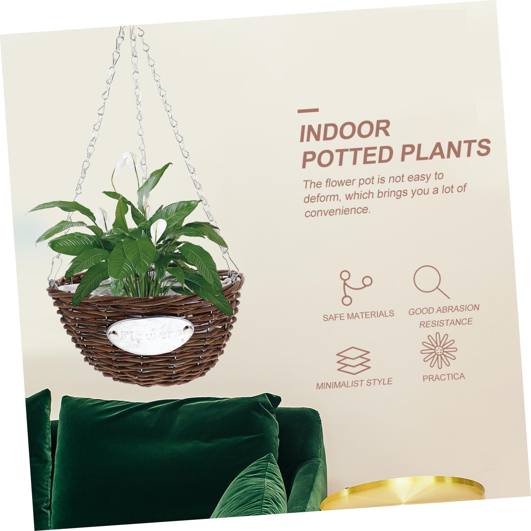 POPETPOP 2 Pezzi Vasi Sospesi per Piante da Interno ed Esterno Cestini Portavasi in Vimini Intrecciato Fioriere Sospese Resistenti per Balconi Soggiorni e Terrazze Decorazione Cesto