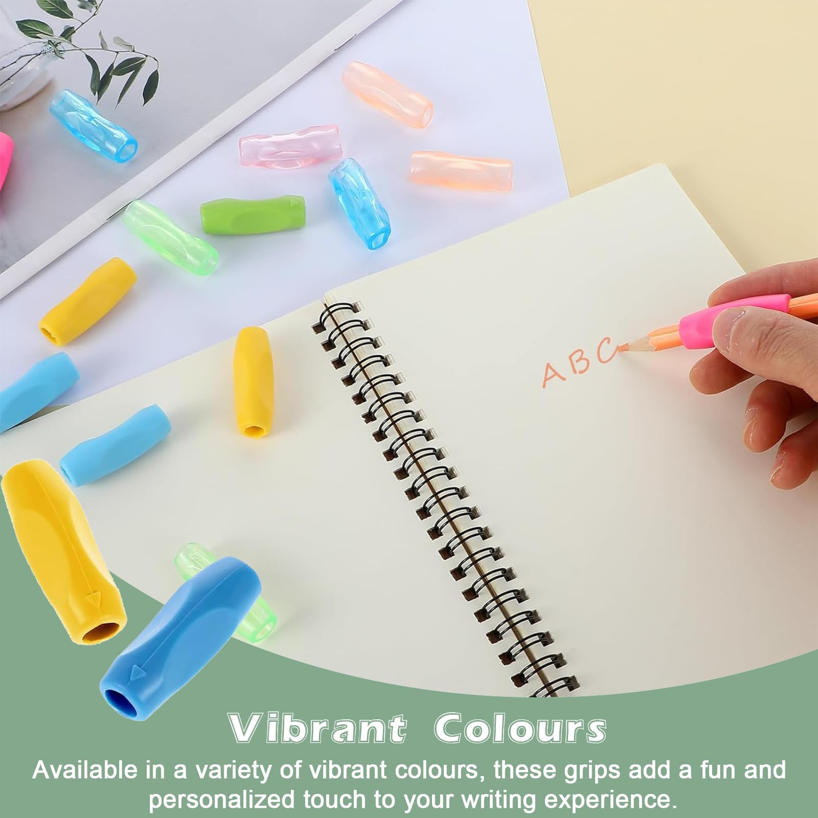 The Pencil Grip - Impugnatura classica triangolare, portapenne, supporto ergonomico per la scrittura, impugnature per matite per bambini, perfette per utenti destri o mancini, colori assortiti